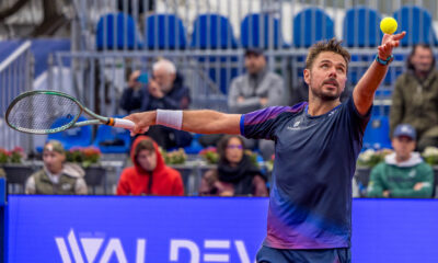 Stan Wawrinka, servind in meciul contra lui Timofey Skatov la ATP Tiriac Open, Bucuresti, Romania foto:Emil-Sebastian Popescu/SportPulse