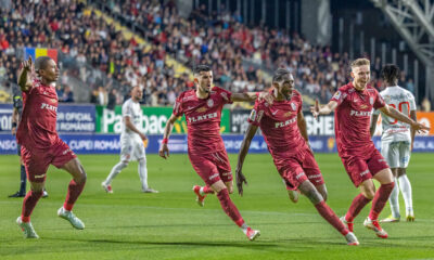 jucatorii CFR Cluj celebrand golul al treilea, foto: Emil Sebastian Popescu/SportPulse