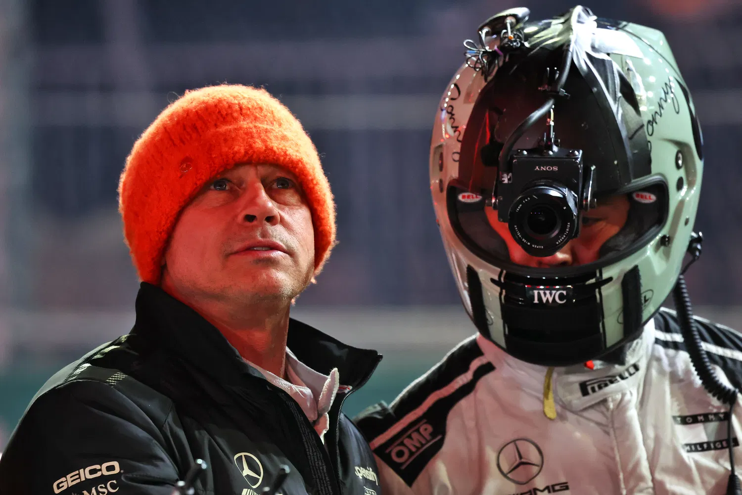 Brad Pitt pe platoul de filmare al filmului F1, foto profimedia