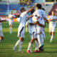 Fotbalistii botoseneni se bucura dupa un gol marcat, contand pentru Superliga Superbet, desfasurat pe Stadionul Municipal din Botosani, FOTO:Ionut Tabultoc/SPORT PICTURES