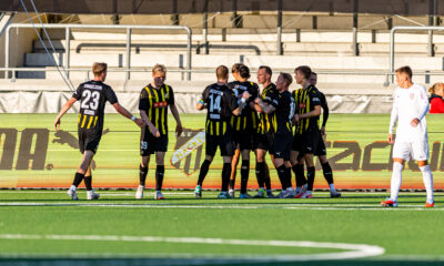 Jucatorii lui BK Hacken celebrand, foto :Horvath Tamas/SportPulse