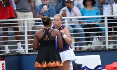 Jelena Ostapenko certand-o pe Taylor Townsend, US Open, foto:TNT Sports