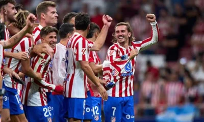 Jucatorii lui Atletico Madrid celebrand, FOTO: CalmoPhoto