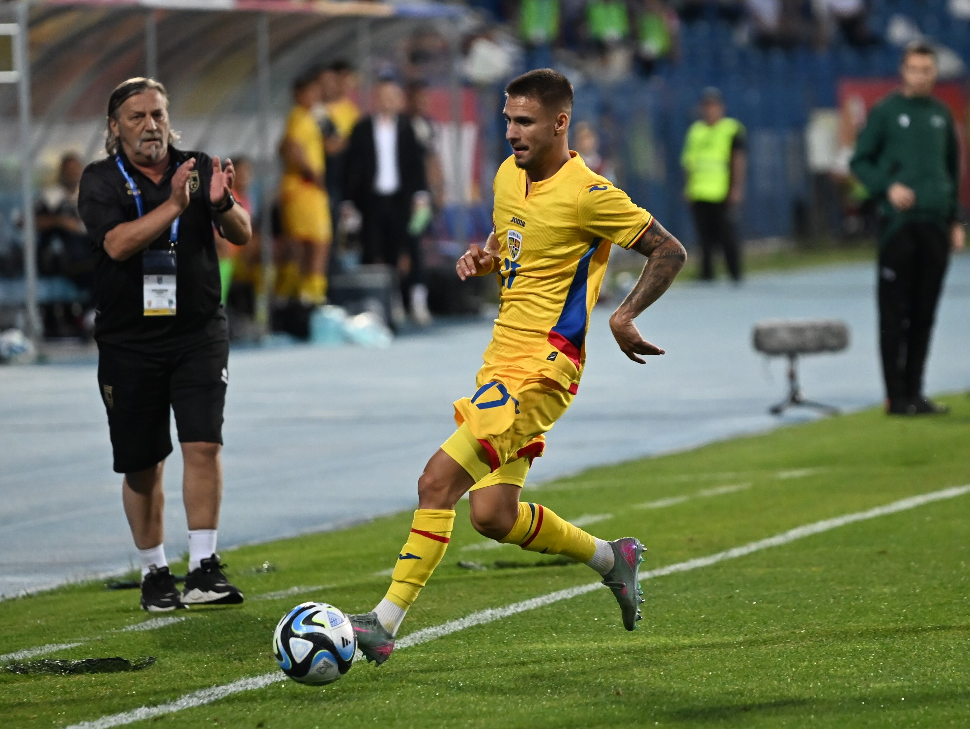 Mihnea Radulescu in meciul de fotbal dintre Romania U21 si Kosovo U21, contand pentru Grupa A de calificare la Campionatul European U21 2027, desfasurat pe Stadionul Emil Alexandrescu din Iasi, vineri 5 septembrie 2025. © FOTO:Tudy/SPORT PICTURES