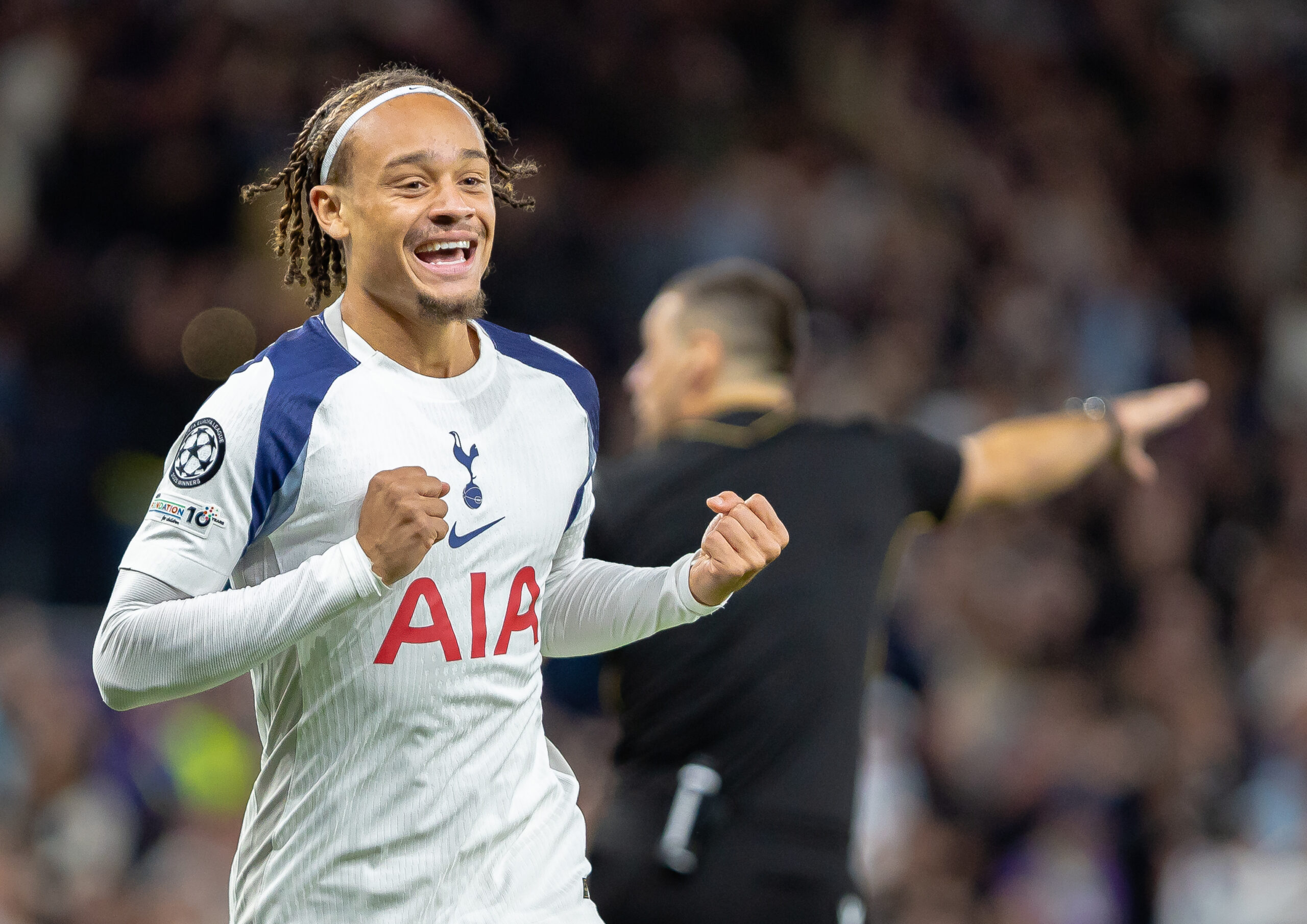 Xavi Simons de la Tottenham Hotsport,16 septembrie 2025:,Tottenham vs Villarreal, meci din UEFA Champions League, Faza grupelor — Etapa 1, Tottenham Hotspur Stadium, LONDRA, Marea Britanie Foto: Emil-Sebastian Popescu / SportPulse