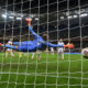 Virgil Ghita marcheaza un gol in poarta lui Alexander Schlager de langa Philipp Lienhart, Andrei Burca, Stefan Posch si Nicolas Seiwald la meciul de fotbal dintre Romania si Austria, din cadrul Preliminariilor Campionatului Mondial 2026, desfasurat pe Arena Nationala din Bucuresti, duminica 12 octombrie 2025. © FOTO:Razvan Pasarica/SPORT PICTURES