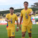 Fotbalistii romani David Pacuraru si Jason Kodor se bucura dupa un gol marcat in meciul de fotbal dintre Romania U20 si Cehia U20, contand pentru Elite League U20, desfasurat pe Stadionul comunal Concordia din Chiajna, vineri 10 octombrie 2025. © FOTO:Razvan Pasarica/SPORT PICTURES