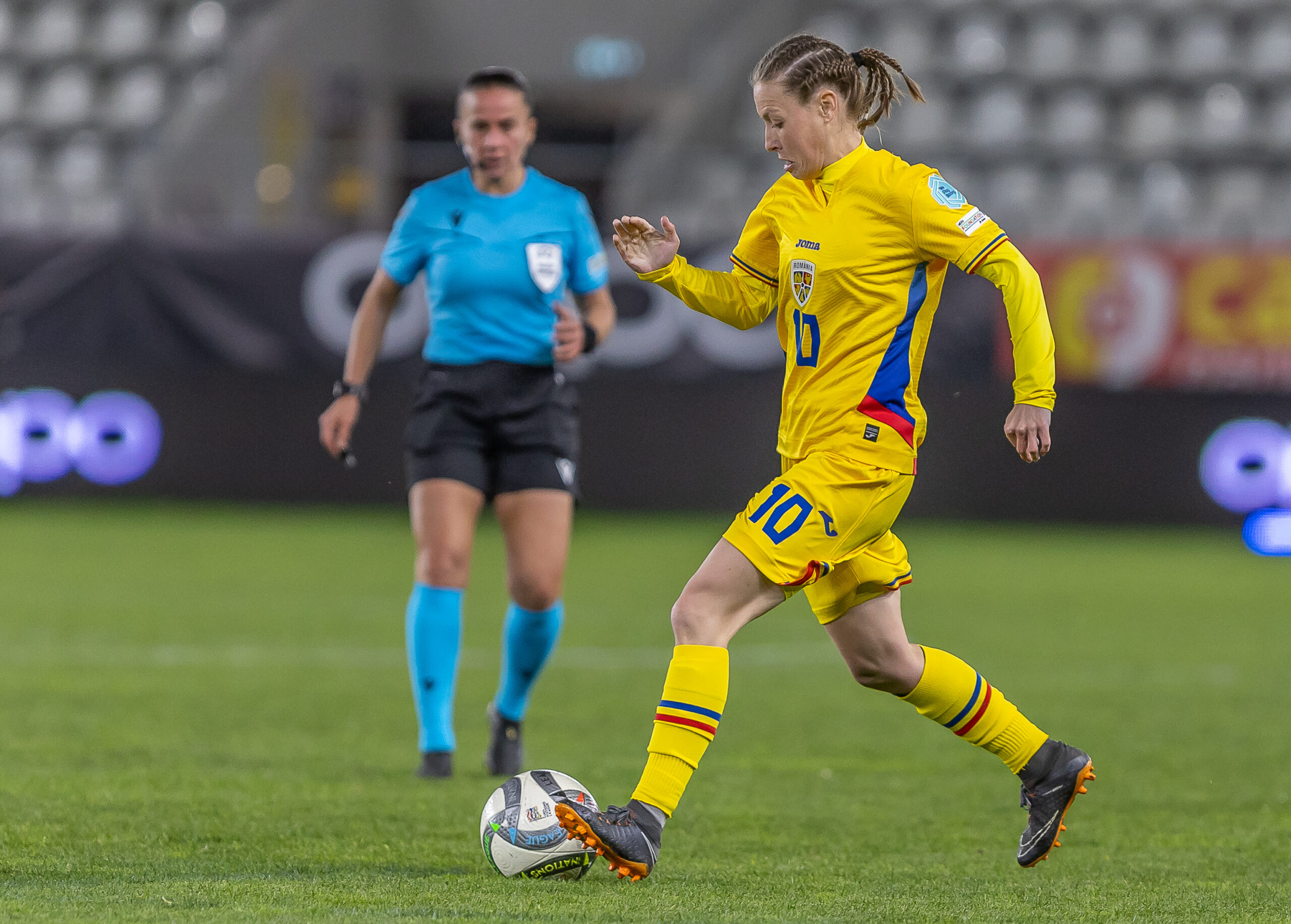 Mihaela Ciolacu from Romania, during the match between Romania vs North Ireland, UEFA Women’s Nations League, Arcul de Triumf Stadium, Bucharest-Romania Picture by Emil Sebastian Popescu/ UEFA 04.04.2025