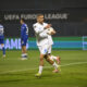 George Daniel Bîrligea se bucură dupa un gol marcat in meciul de fotbal dintre GNK Dinamo Zagreb si FCSB, din cadrul UEFA Europa League, desfasurat pe Stadionul Maximir din Zagreb, joi 22 ianuarie 2026. © FOTO:Razvan Pasarica/SPORT PICTURES