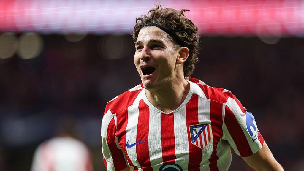 Julian Alvarez de la Atletico Madrid, celebrand golul, FOTO/Emil Sebastian Popescu/SportPulse