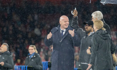 Gianni Infantino la festivitatea de premiere a FIFA Women’s Champions Cup, desfasurat pe Stadionul Emirates, Londra, Marea Britanie, FOTO: Emil-Sebastian Popescu/SportPulse