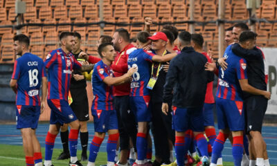 Jucatorii lui Fc Bihor Oradea, celebrand golul, FOTO/PrimaSport