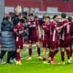 Jucatorii lui CFR Cluj celebrand golul marcat de Lorenzo Biliboc, in partida Hermannstad vs CFR Cluj, FOTO/Horvath Tamas/SportPulse