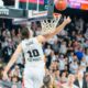 Dusan Miletic de la U-BT Cluj, marcand in partida U-BT vs Aris Salonic, din EUROCUP, FOTO/Ciprian Daniel Pop