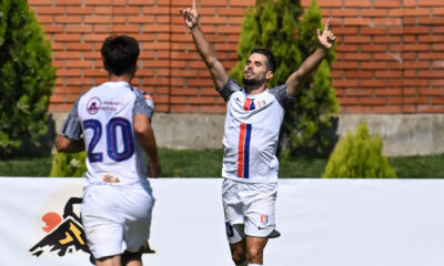 Daniel Florea de la Chindia Tragoviste, celebrand golul, FOTO/Sportpictures