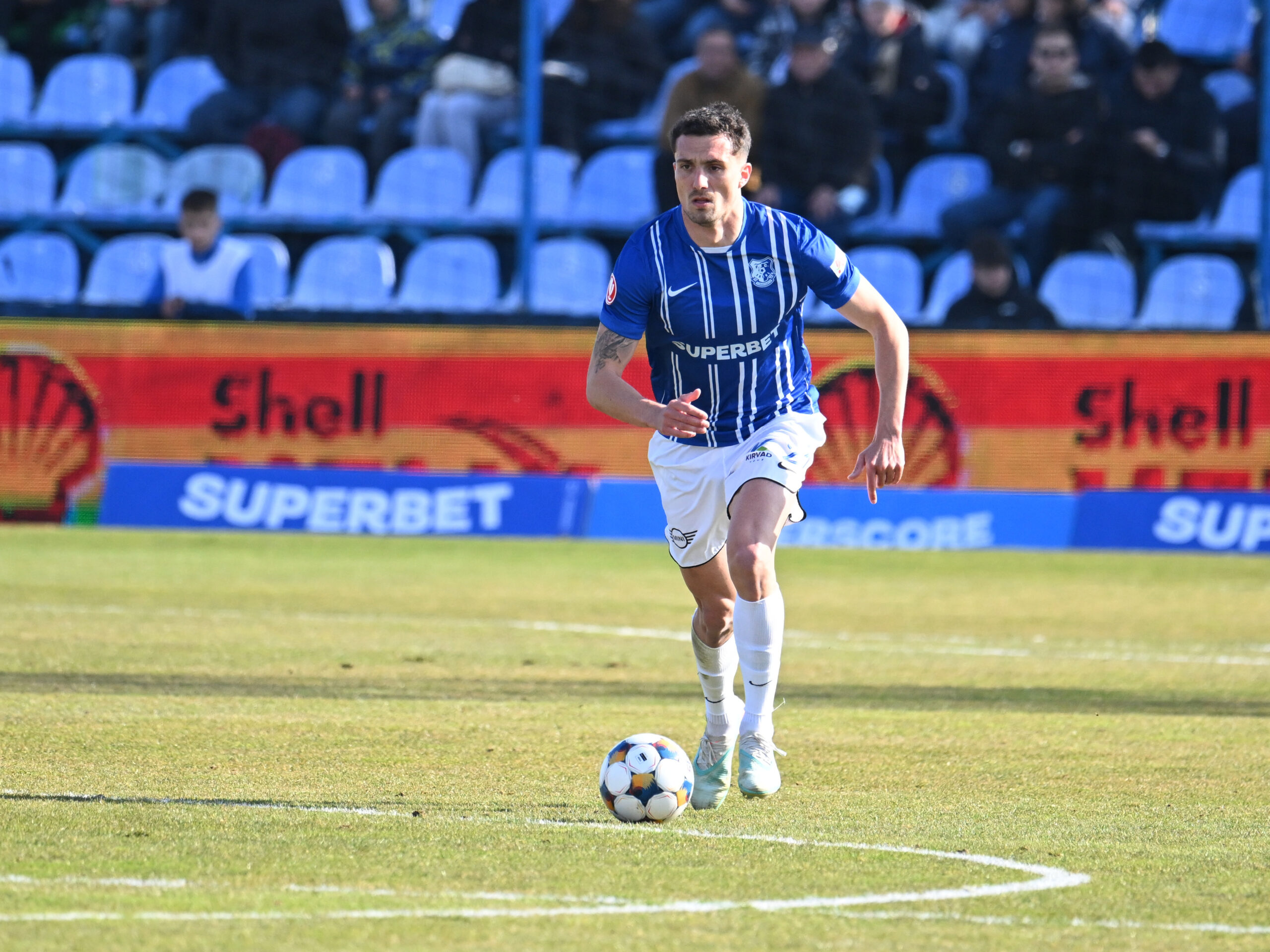 Lucas Pellegrini in meciul de fotbal dintre Farul Constanta si Petrolul Ploiesti, contand pentru play out-ul Superligii Superbet, desfasurat pe Stadionul central al Academiei Gheorghe Hagi din Ovidiu, duminica 15 martie 2026. © FOTO:Razvan Pasarica/SPORT PICTURES
