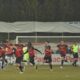 Fotbalistii bistriteni se bucura dupa un gol marcat de Mehdi Lehaire in meciul de fotbal dintre FC Arges si CS Gloria Bistrita, contand pentru Cupa Romaniei Betano, desfasurat pe Stadionul Orasenesc din Mioveni, miercuri 4 martie 2026. © FOTO:Mihai Nitoiu/SPORT PICTURES