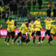 Bucurie a fotbalistilor clujeni Oucasse N'Dayanthane Mendy, Elio Capradossi, Mouhamadou Basirou Drammeh, Issouf Macalou, Andrei Coubis, Mihaita Alexandru Chipciu, Jug Stanojev, Atanas Ioan Trica, Jovo Lukic si Ovidiu Alexandru Bic dupa calificarea in finala competitiei in urma meciului de fotbal dintre FC Arges si Universitatea Cluj, semifinala Cupei Romaniei Betano, desfasurat pe Stadionul Orasenesc din Mioveni, marti 21 aprilie 2026. © FOTO:Razvan Pasarica/SPORT PICTURES