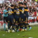 Jucatorii lui Boca Juniors, celebrand golul, FOTO/ Julio Mancini/ SportPulse