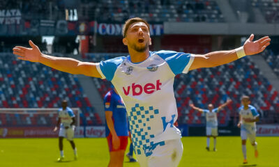 Pedro Albino, de la Corvinul, celebrand al doilea gol al partidei din playoff dintre CSA Steaua vs Corvinul Hunedoara, Stadion Steaua, FOTO: Raul Marica/ SportPulse