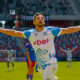 Pedro Albino, de la Corvinul, celebrand al doilea gol al partidei din playoff dintre CSA Steaua vs Corvinul Hunedoara, Stadion Steaua, FOTO: Raul Marica/ SportPulse
