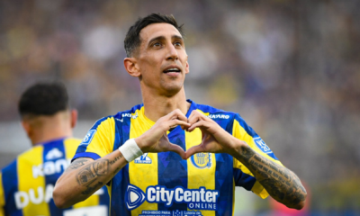 Angel Di Maria, de la Rosario Central celebrand golul, FOTO: DAZN