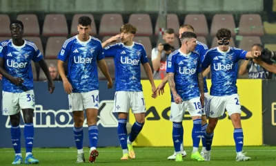 Jucatorii lui Como dupa marcarea golului, FOTO: CalcioItalia