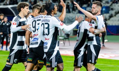 Dorin Codrea, Ovidiu Bic, Ellio Capradossi, Virgiliu Postolachi si Miguel da Silva de la U CLUJ celebrand golul partidei dintre Universitatea Cluj vs Rapid Bucuresti, Cluj Arena, Cluj-Napoca , FOTO: © Andrei Apolzan / SportPulse