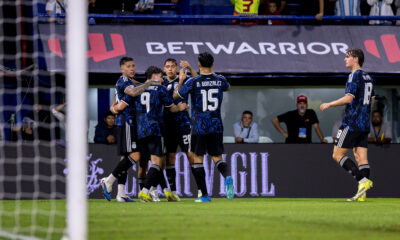 Jucatorii selectionatei Argentina celebrand golul marcat, FOTO/ Emil Sebastian Popescu/ESPphoto/SportPulse