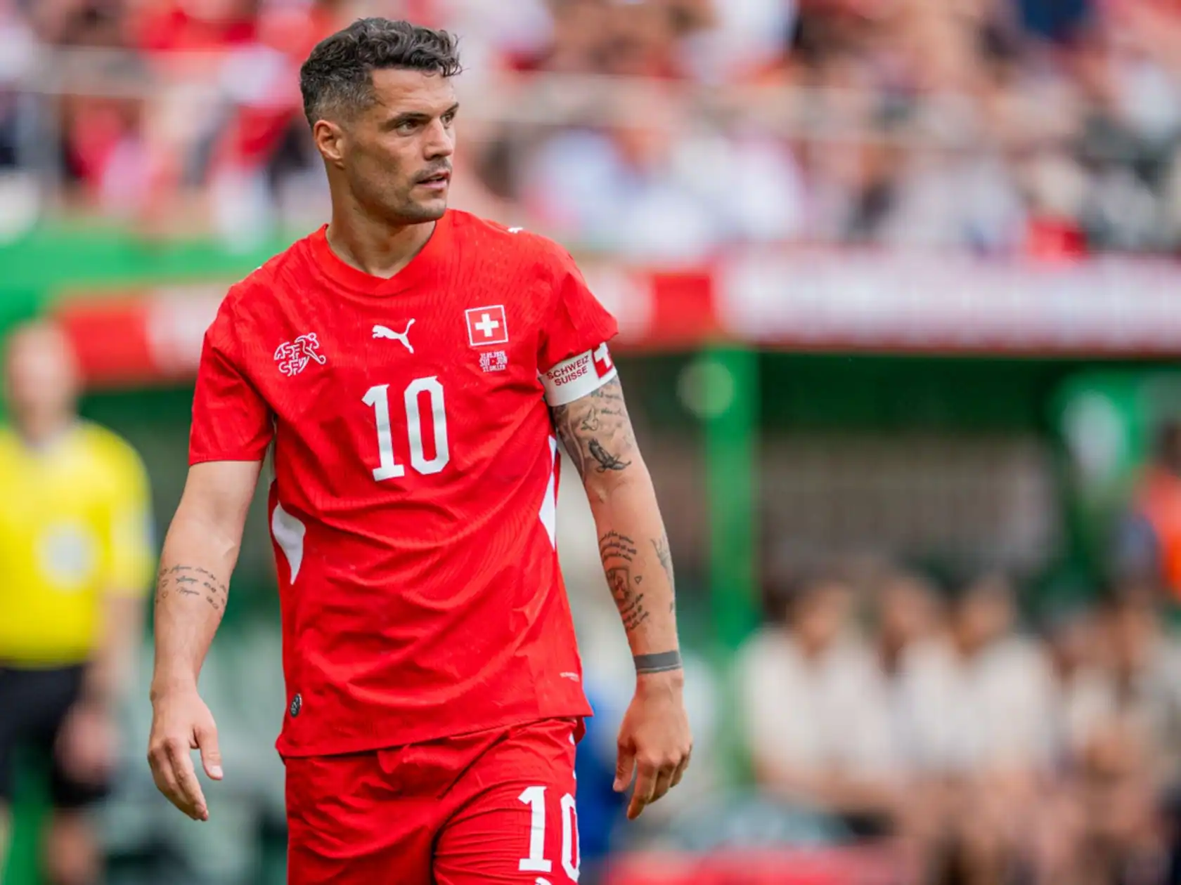 Granit Xhaka, capitanul Elvetiei, FOTO: IMAGO