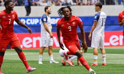 Johan Mazambi, Elvetia, celebrand gupa golul marcat, FOTO:AFP