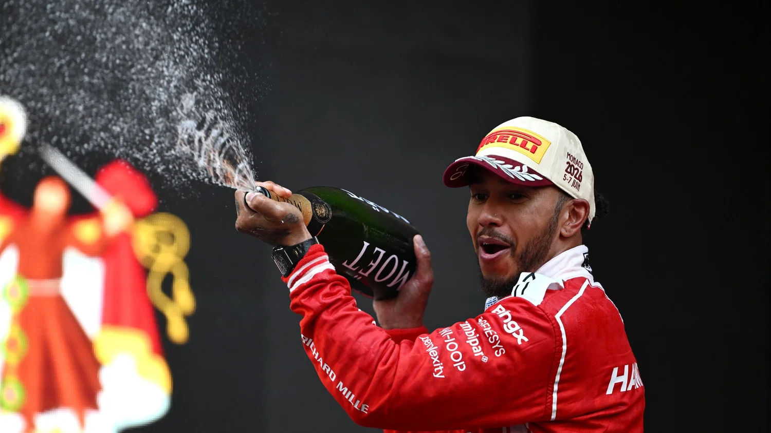 Lewis Hamilton, celebrand podiumul din cursa de la MOnaco, FOTO: XPB Images