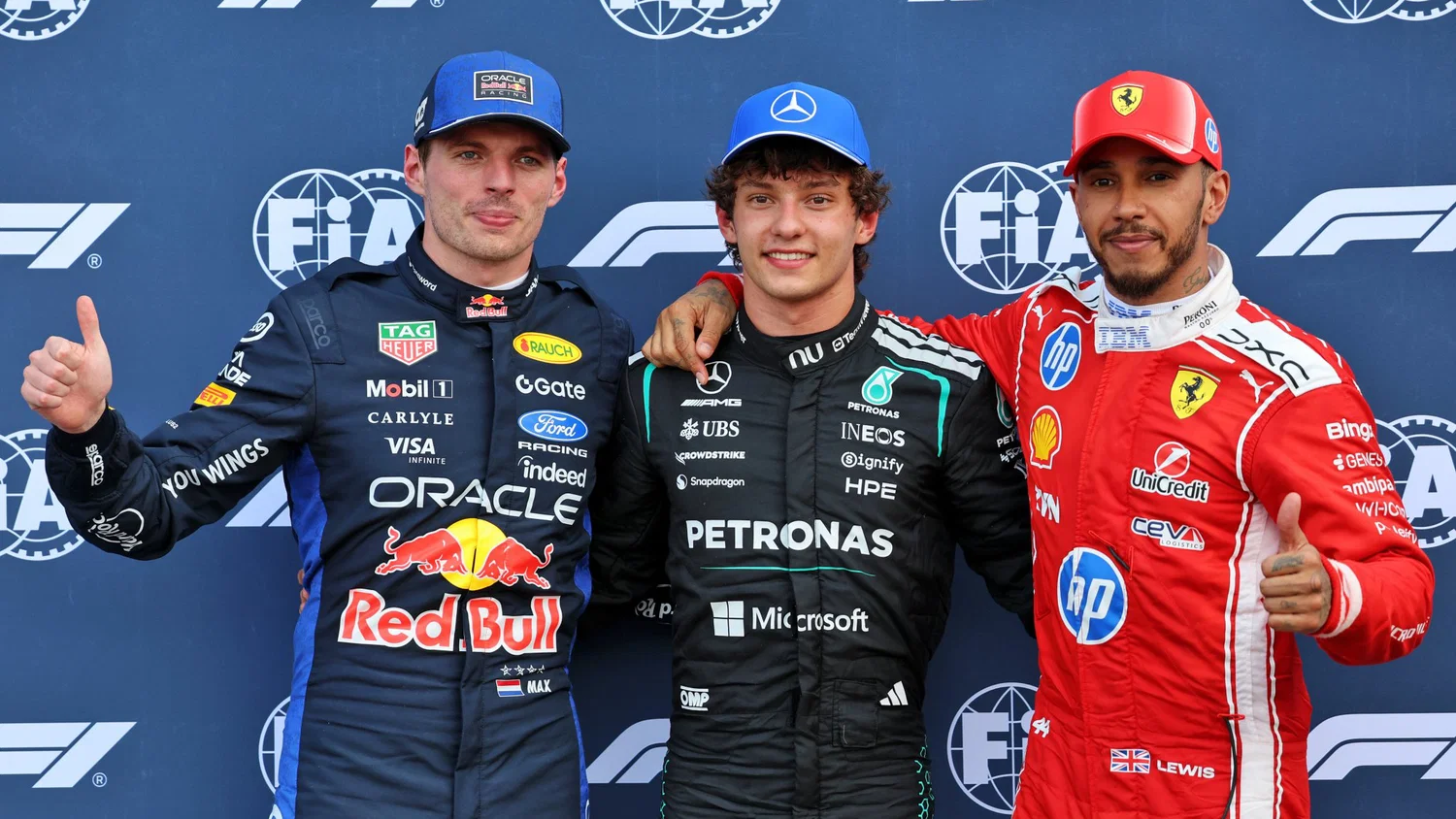 Max Verstappen, Kimi Antonelli si Lewis Hamilton, FOTO: SpeedPhoto
