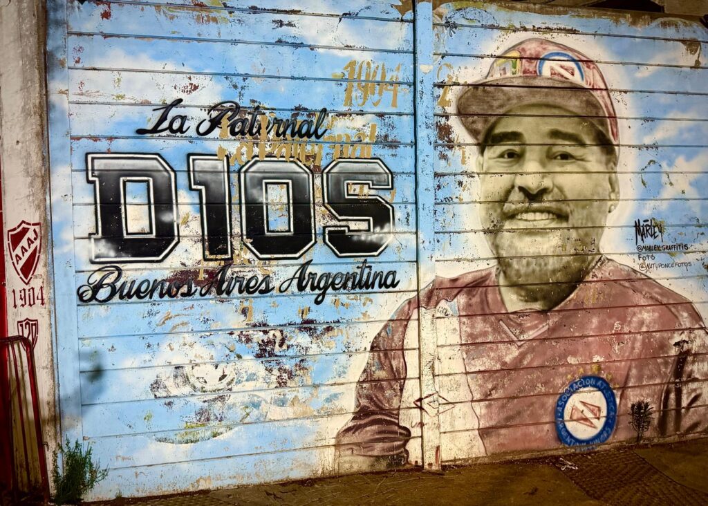 Pictura murala Diego Maradoana, Estadio Diego Armando Maradona-Argentinos Juniors, Buenos Aires, Argentina, FOTO/ Emil Sebastian Popescu/ESPphoto