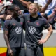 Tim Welsh, stanga si Tim Ream in timpul unesi sesiuni de antrenament inaintea debutului la Cupa Mondiala 2026, FOTO/ AFA