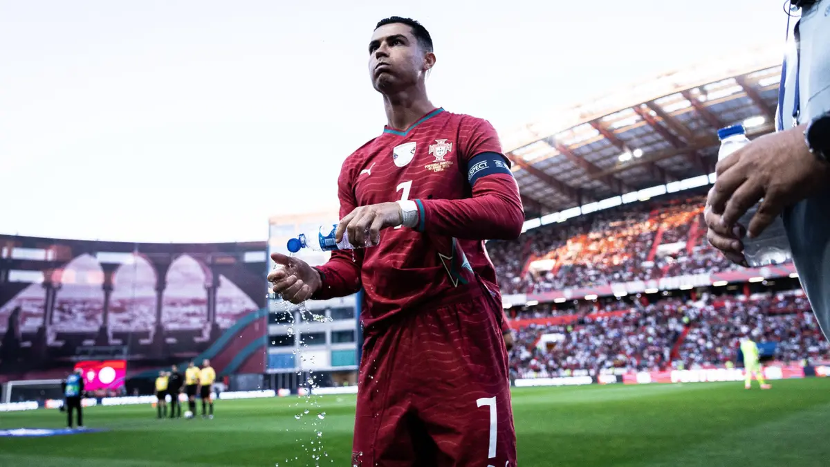Cristiano Ronaldo in timpul pauzei de hidratare, FOTO: YoSports