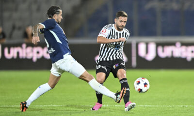 Mihaita Alexandru Chipciu si Nazar Voloshyn in meciul de fotbal dintre FC Universitatea Cluj Dinamo Kiev, contand pentru Turul 1 de calificare UEFA Europa League, desfasurat pe Cluj Arena din Cluj-Napoca, joi 16 iulie 2026. © FOTO:Flaviu Buboi/SPORT PICTURES