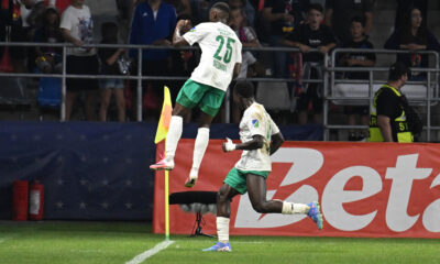 Barthelemy Diedhiou se bucură dupa un gol marcat in meciul dintre FCSB si FK Auda, contand pentru Preliminariile Conference League, desfasurat pe Stadionul Steaua-Ghencea din Bucuresti, joi 23 iulie 2026. © FOTO:Razvan Pasarica/SPORT PICTURES