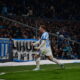 Matko Miljevic, de la Racing Club celebrand golul marcat, FOTO/ Julio Mancini/SportPulse