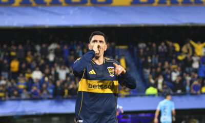 Miguel Merentiel, de la Boca Juniors celebrand golul marcat, FOTO/Julio Mancini/ SportPulse