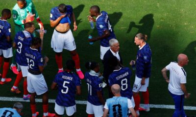 Selectionata Frantei in pauza de hidratare, FOTO:IMAGO