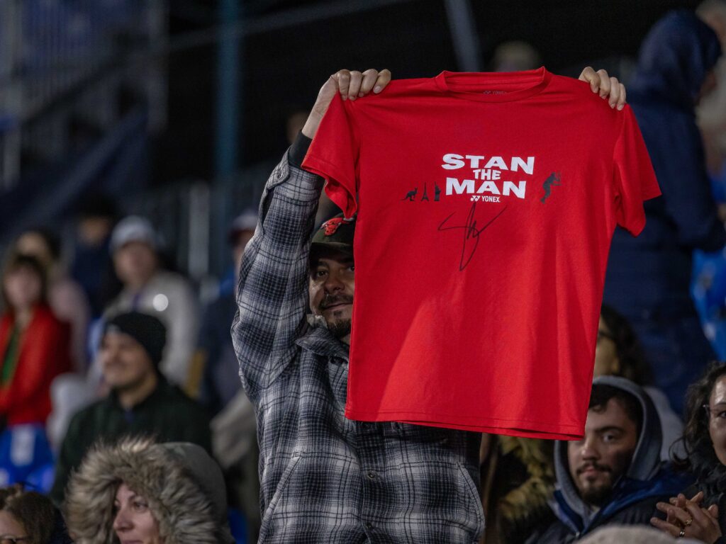 Suporter al lui Stan Wawrinka cu tricoul cu "Stan the man", FOTO/Emil Sebastian Popescu/ESPphoto