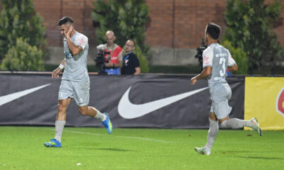 Marius Catalin Coman se bucură dupa un gol marcat in meciul de fotbal dintre FCSB si UTA Arad, contand pentru Superliga SUPERBET, desfasurat pe Stadionul Eugen Popescu din Targoviste, duminica 30 august 2026. © FOTO:Razvan Pasarica/SPORT PICTURES