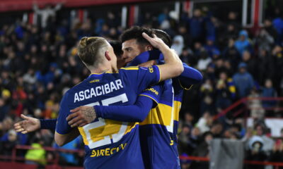 Santiago Ascacibar, Boca Juniors, celebrand golul in partida din Copa Sudamericana dintre Boca Juniors vs Recoleta, Buenos Aires, FOTO/Julio Mancini/SportPulse
