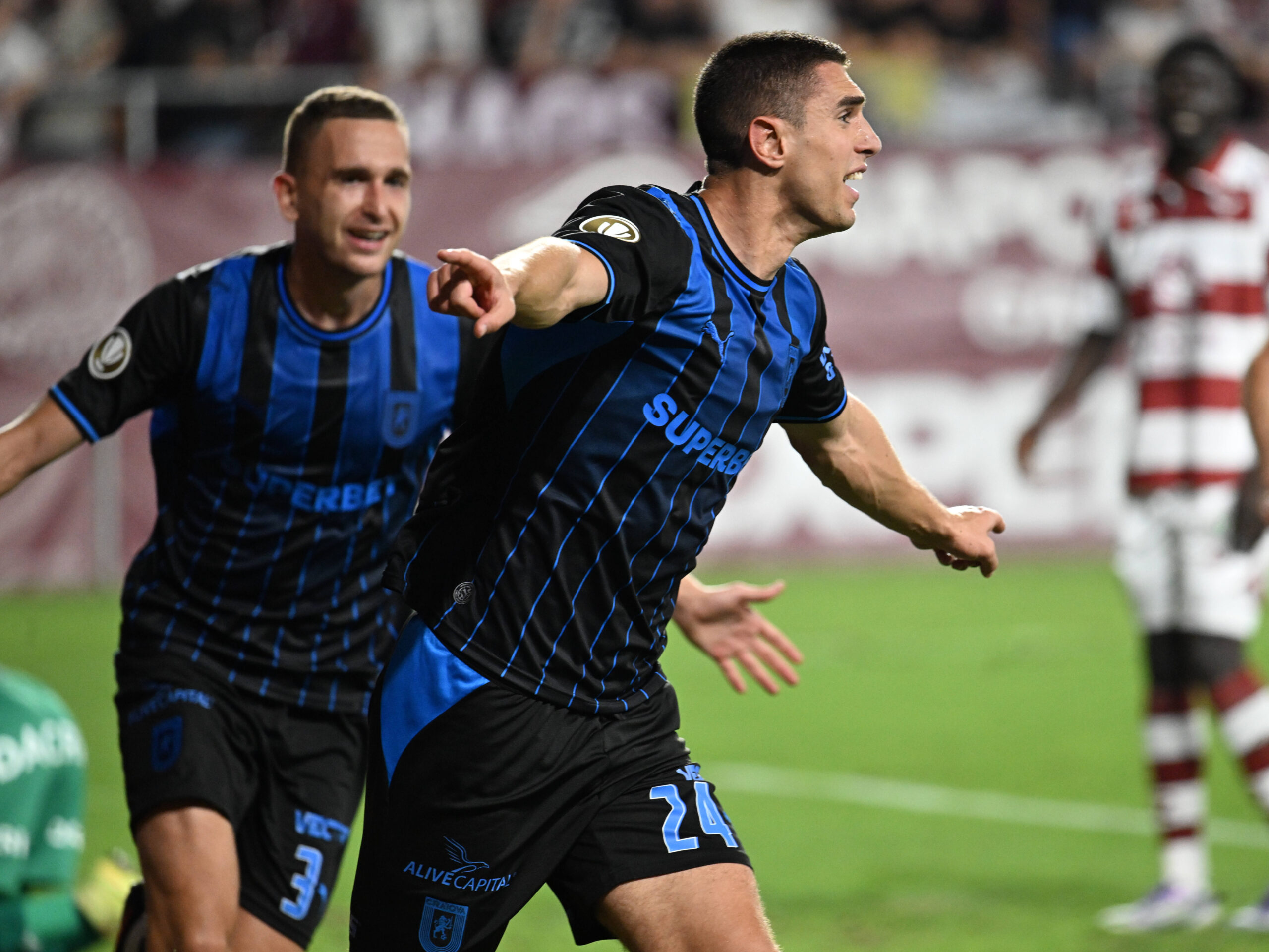 Nikola Stefanovic se bucură dupa un gol marcat in meciul de fotbal dintre Rapid Bucuresti si Universitatea Craiova, din cadrul Superligii Superbet, desfasurat pe Superbet Arena-Giulesti din Bucuresti, luni 31 august 2026. © FOTO:Razvan Pasarica/SPORT PICTURES