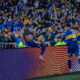 Enner Valencia, celebrand golul marctat in partida Racing Club vs Boca Juniors, în partida din sferturile de finală ale Cupei Argentinei (Copa Argentina), disputat pe stadionul Gigante de Arroyito din Rosario, Argentina. Boca Juniors s-a impus cu 3-2 în fața lui Racing Club, după o remontada spectaculoasă de la 0-2, și s-a calificat în semifinalele competiției. Foto: Julio Mancini / SportPulse