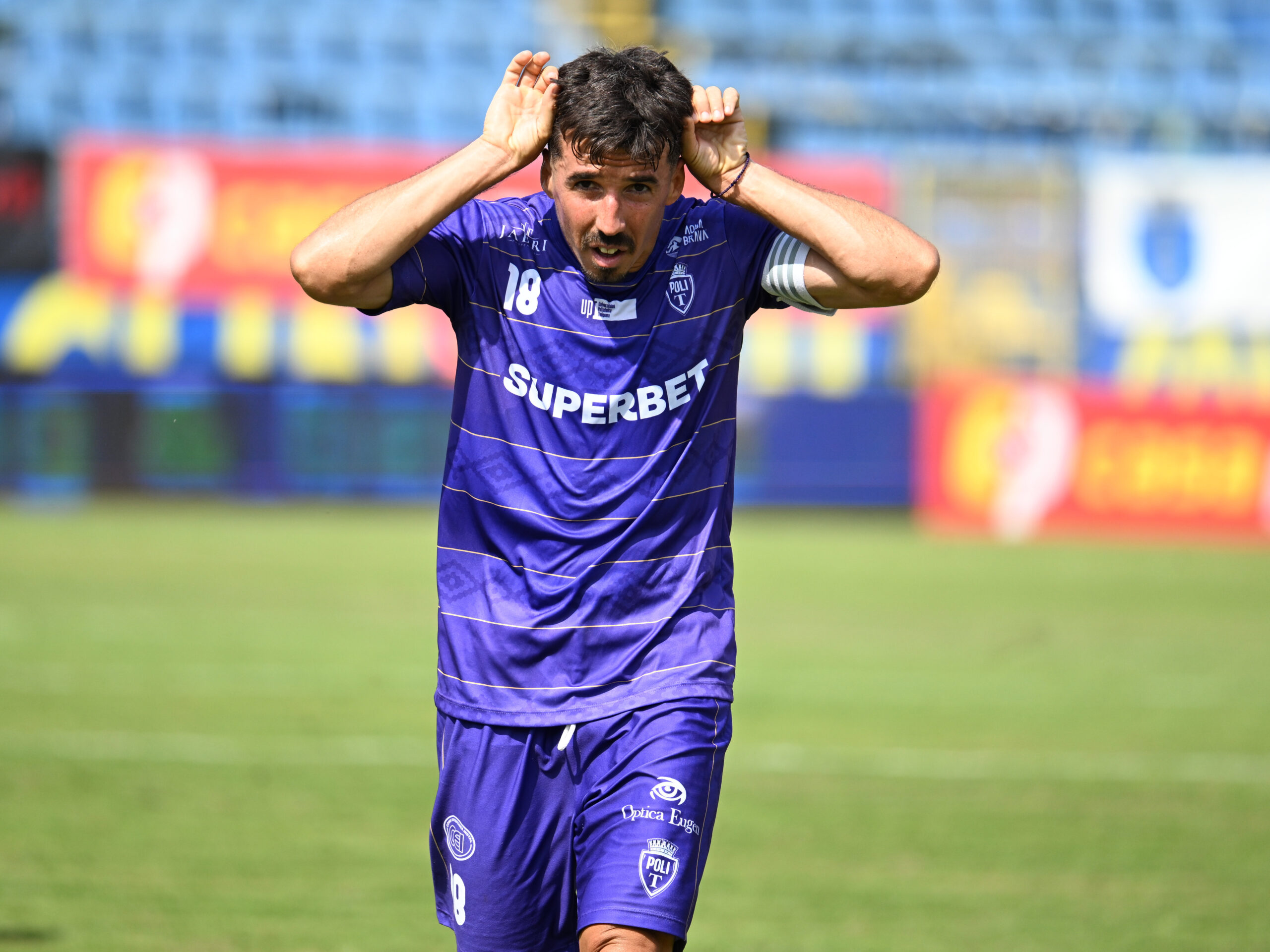 Andrei Artean se bucura dupa un gol marcat in meciul dintre SC Popesti Leordeni si Politehnica Timisoara, contand pentru Liga a-2-a Casa Pariurilor, desfasurat pe Clinceni Arena din Clinceni, sambata 19 septembrie 2026. © FOTO:Razvan Pasarica/SPORT PICTURES