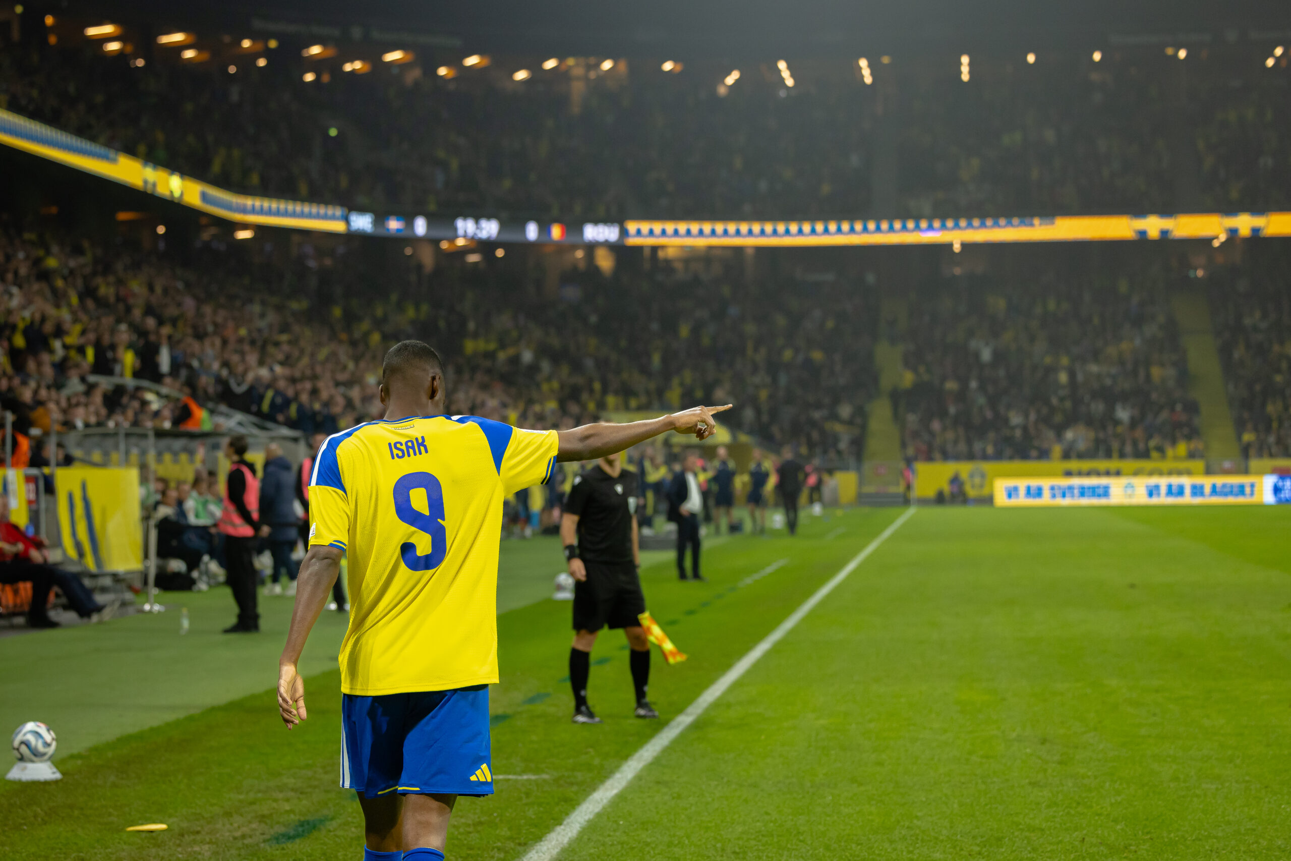 Isak Alexander celebrand golul marcat in partida Suedia vs Romania din UEFA Nations League, disputata pe Strawberry Arena, Solna, Suedia © FOTO:Emil Sebastian Popescu/ESPphoto