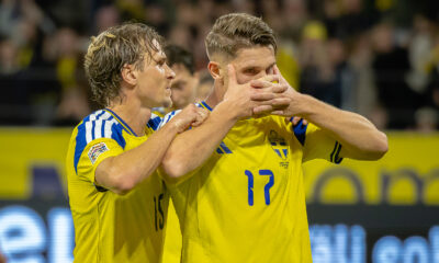 Gyokeres Victor si Starfelt Carl celebrand golul marcat, UEFA Nations League, Strawberry Arena, Solna, Suedia © FOTO:Emil Sebastian Popescu/ESPphoto