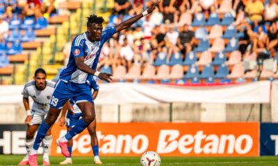 Emmanuel Yeboah de la Corvinul marcand in partida din grupele Cupei Romaniei dintre FC Botosani vs Corvinul, FOTO/Raul Marica